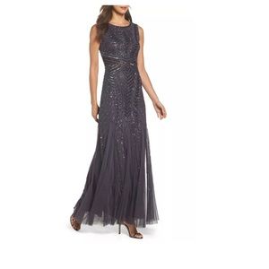NEW Adrianna Papell Beaded Sleeveless Gown